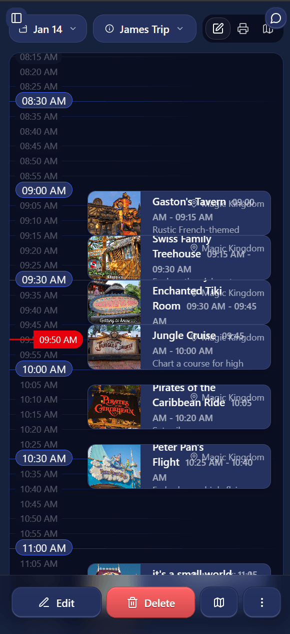 Mobile Itinerary Planner