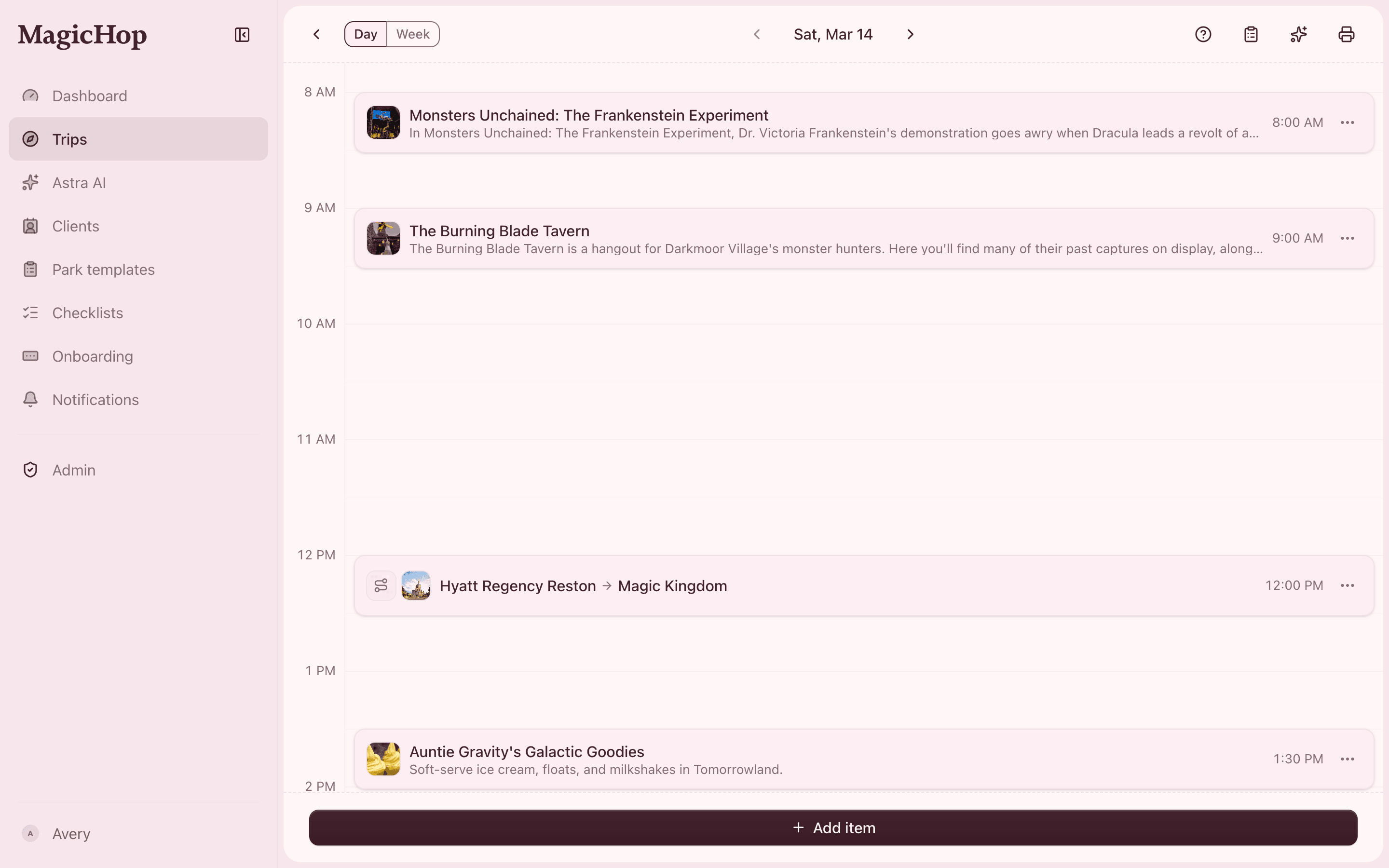 Itineraries in MagicHop
